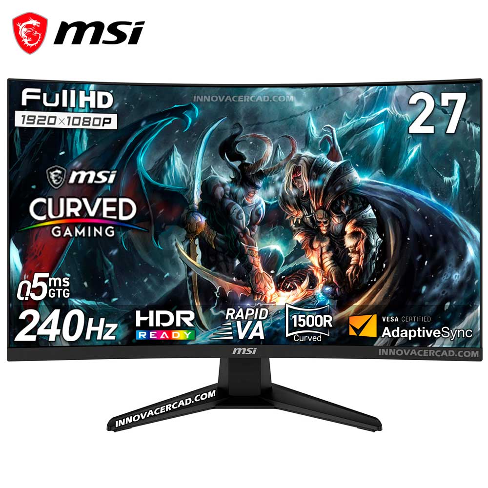 Monitor Msi Curvo Mag 275cf X24 27 FULL HD 1920 X 1080 240hz 0.5ms HDR Adaptive SYNC