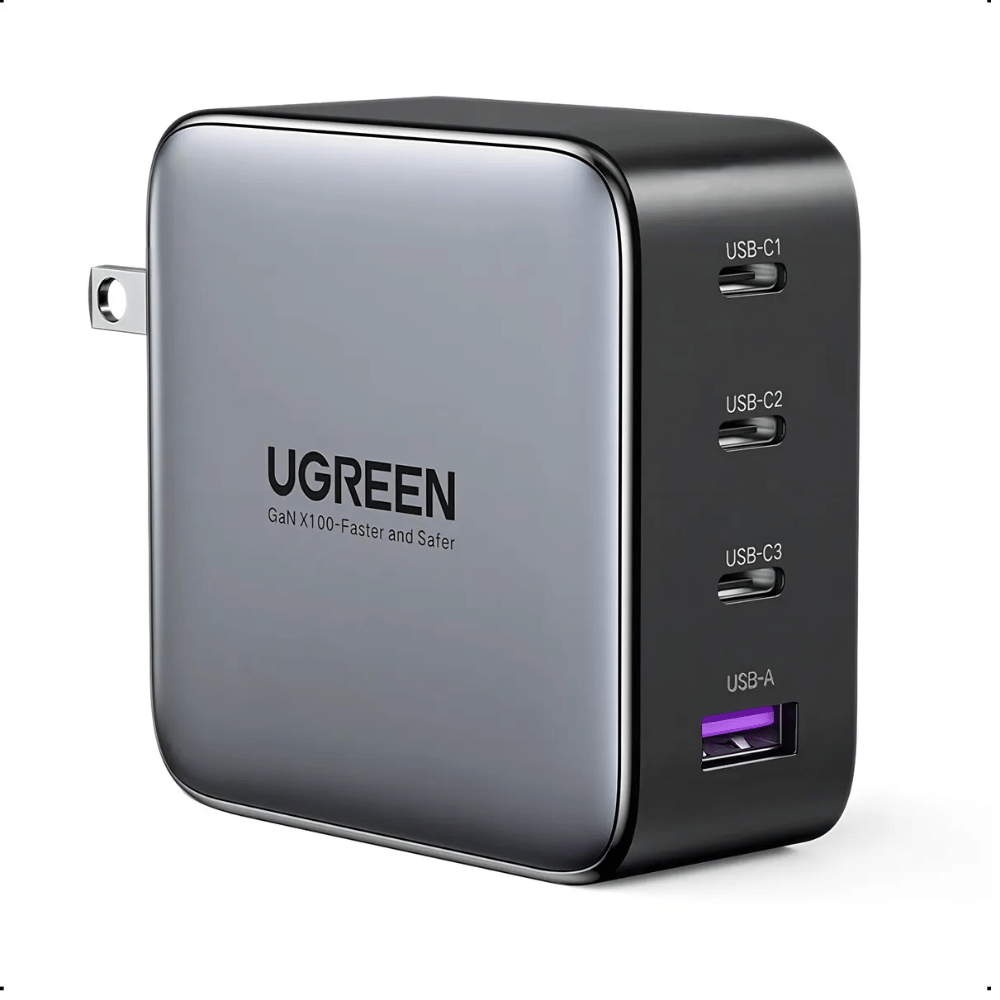 Cargador De Pared Ugreen Carga Rapida 100w Gan 3 Usb C 1 Usb Color Negro