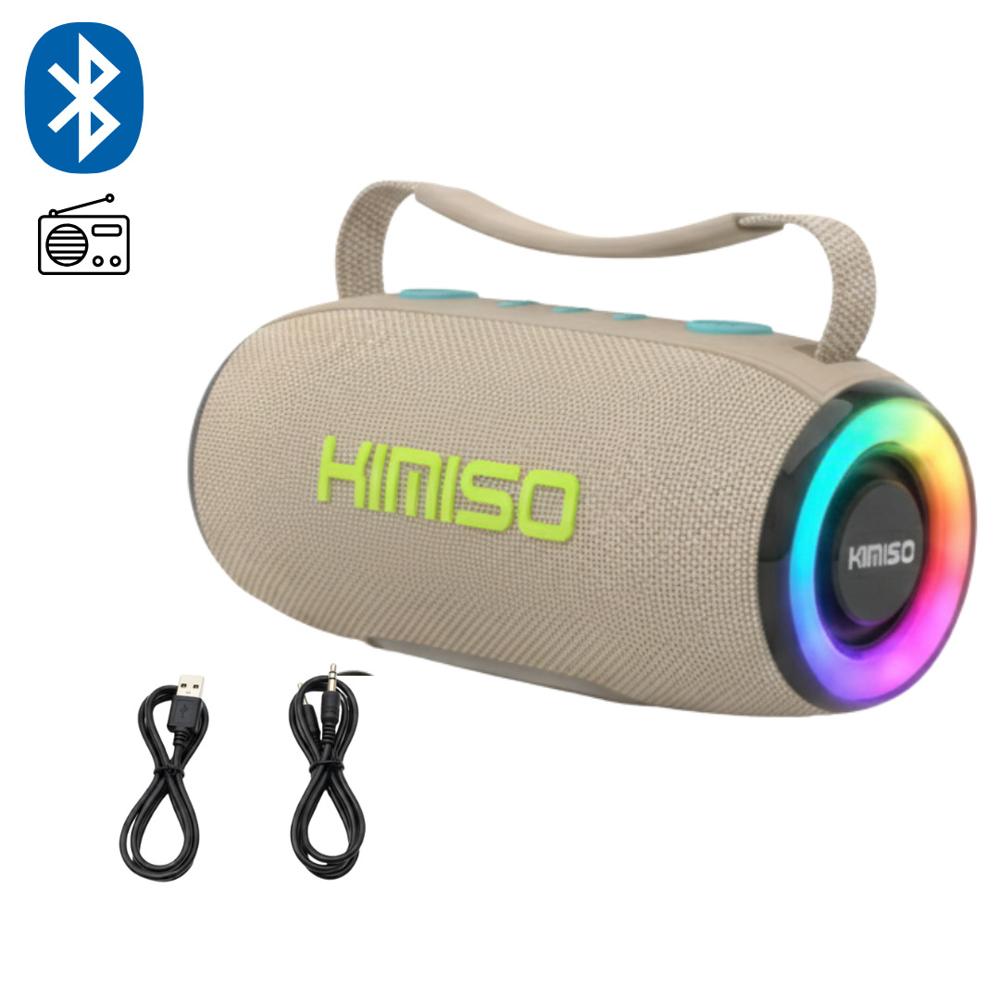 KIMISO KMS-219 BLANCO - Parlante Bluetooth Portátil con X-BASS y Sonido Potente