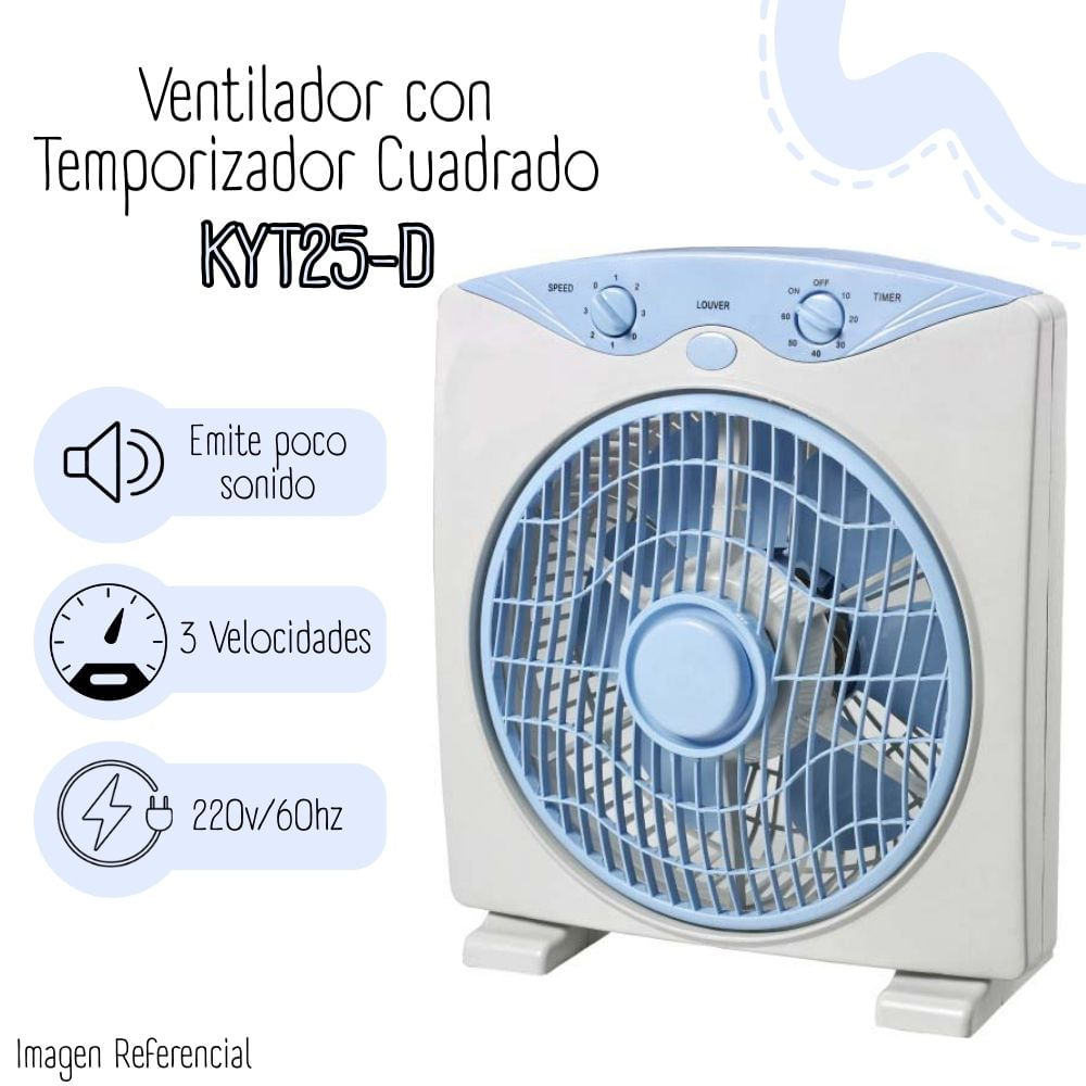Ventilador con Temporizador Cuadrado CELESTE