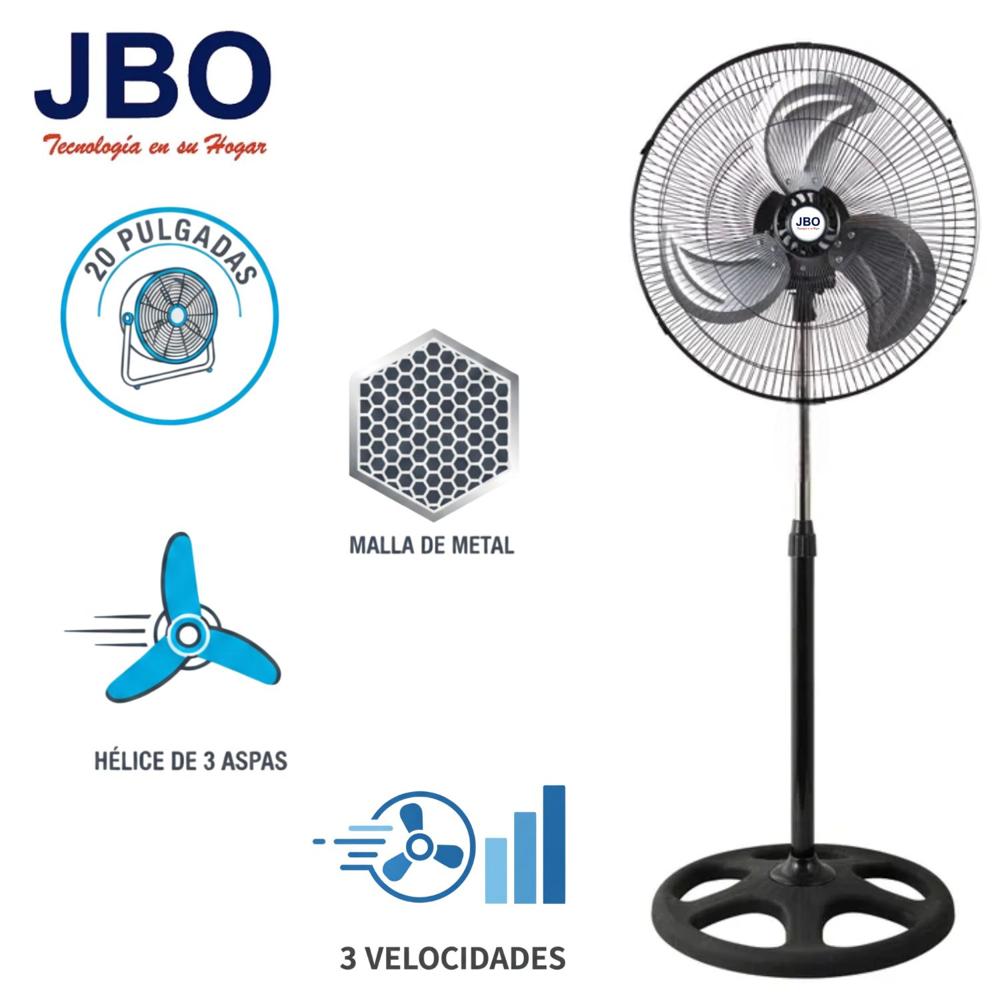 Ventilador JBO JP 201PM  20 pulgadas  145 Watts Pedestal Malla de Metal
