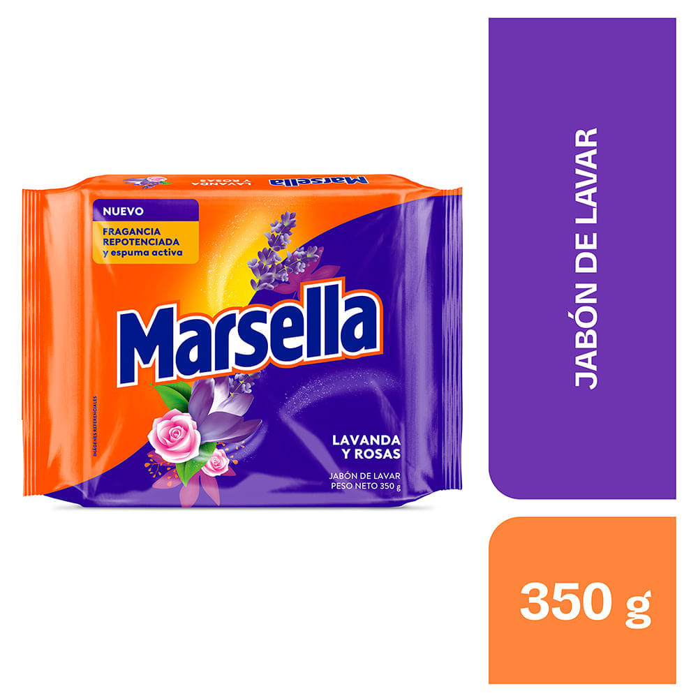 Jabón de Ropa MARSELLA Floral Paquete 350g