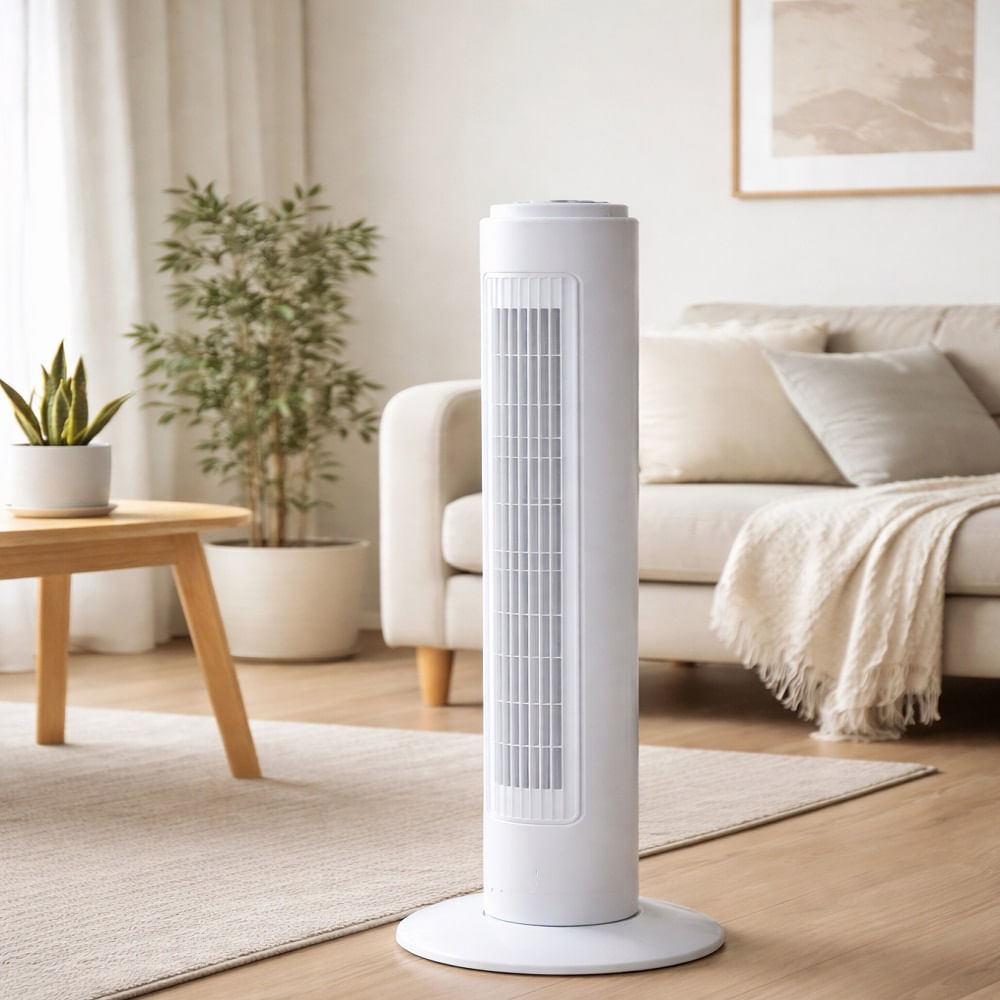Ventilador de Torre Blanco 85 cm con Control Remoto – Frescura Total para Hogar y Oficina