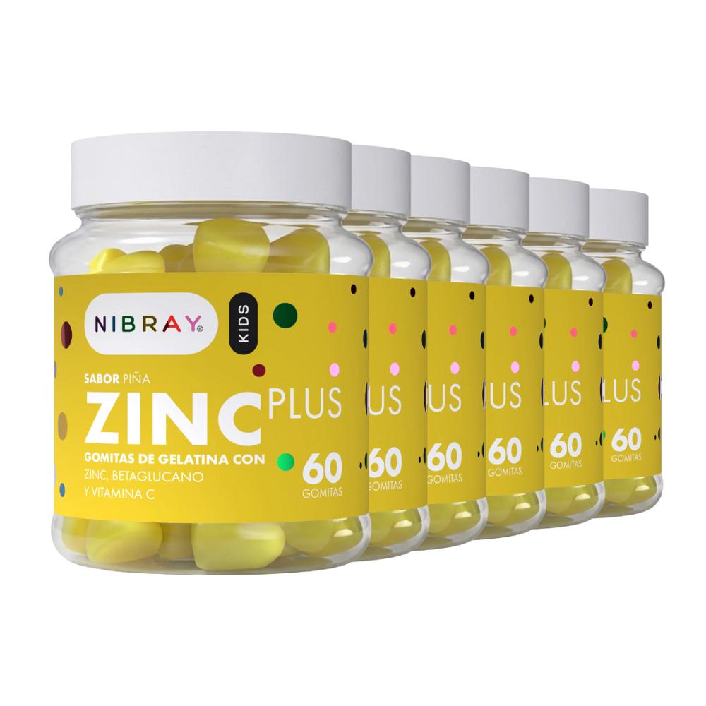 Zinc Betaglucano Vitamina C para Niños Nibray Kids 6 Frascos