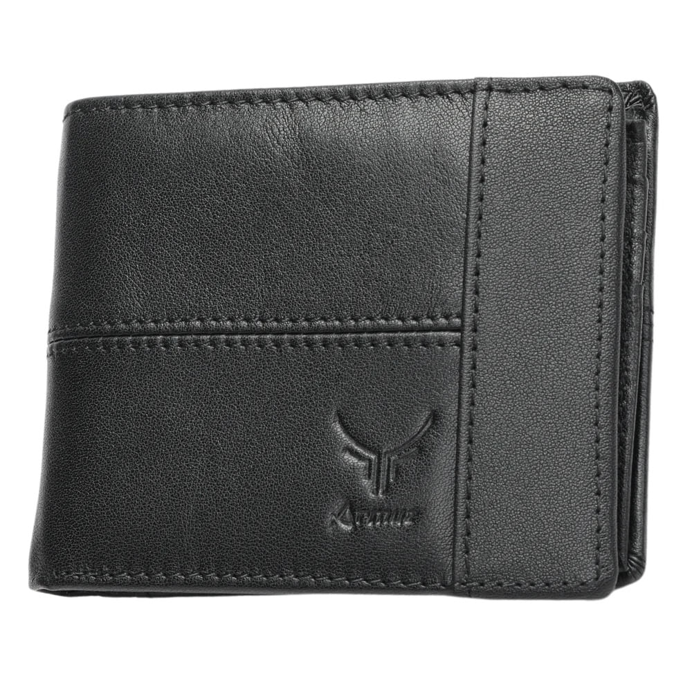 Billetera De Cuero Vacuno Clásica con RFID 8064 Negra