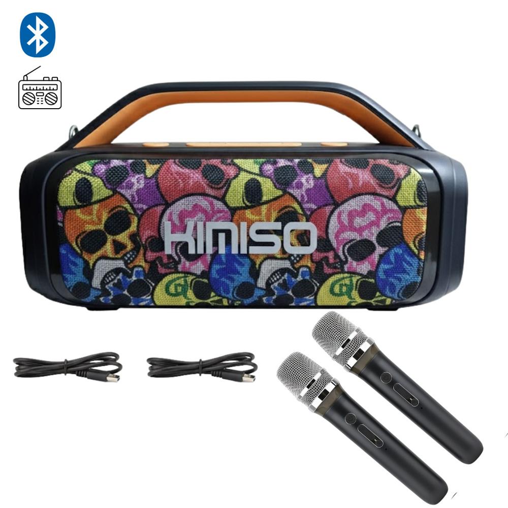 PARLANTE KIMISO KMS-809 PRO GRAFFITTI - Potencia 60W - Karaoke Inalámbrico y Resistente al Agua