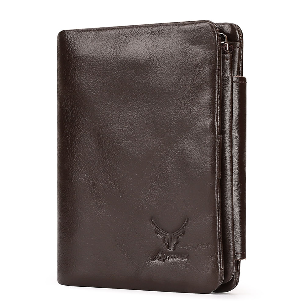 Billetera De Cuero Vacuno De Tres Cuerpos BP841M Con RFID