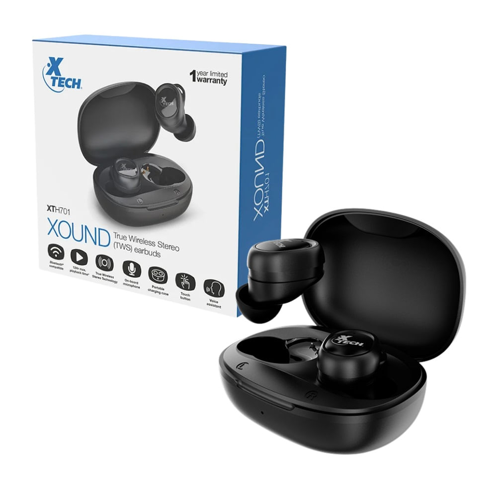 Audifonos Inalambricos con Estuche Xound TWS True Wireless Bluetooth 5.1 Xtech XTH-701