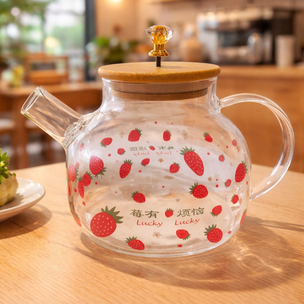 Tetera borosilicato fresas 1000 ml