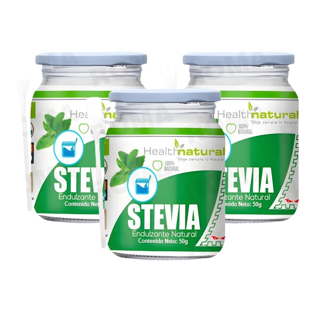 PACK 3 STEVIA EN POLVO 50G HEALTHNATURAL