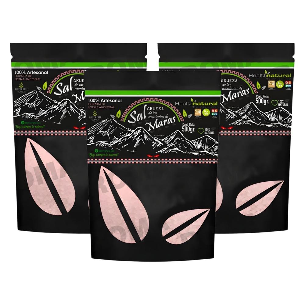 PACK 3 SAL DE MARAS GRUESA 500G HEALTHNATURAL