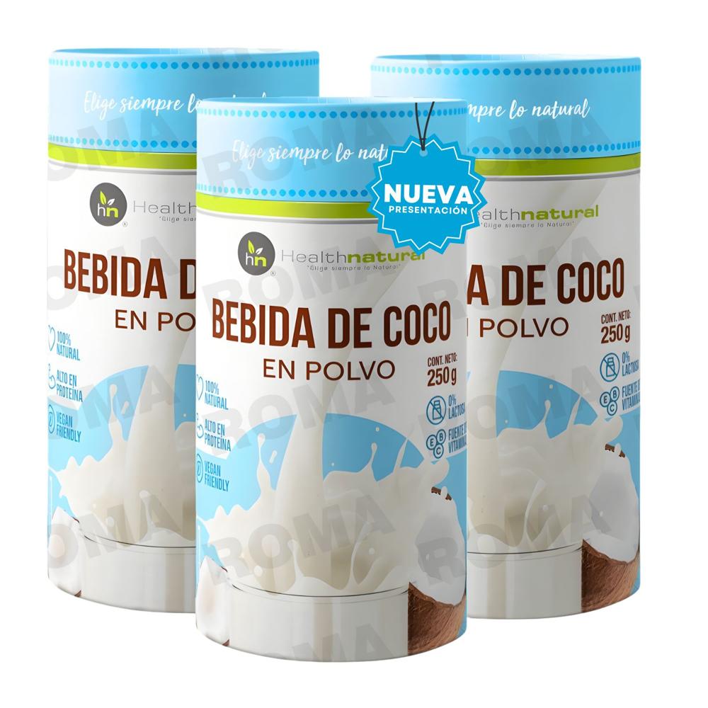 PACK 3 BEBIDA DE COCO EN POLVO 250G HEALTHNATURAL