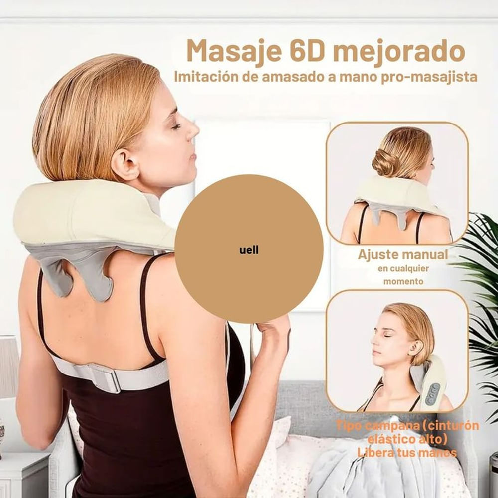 Masajeador Recargable de Espalda con Correas Ajustables