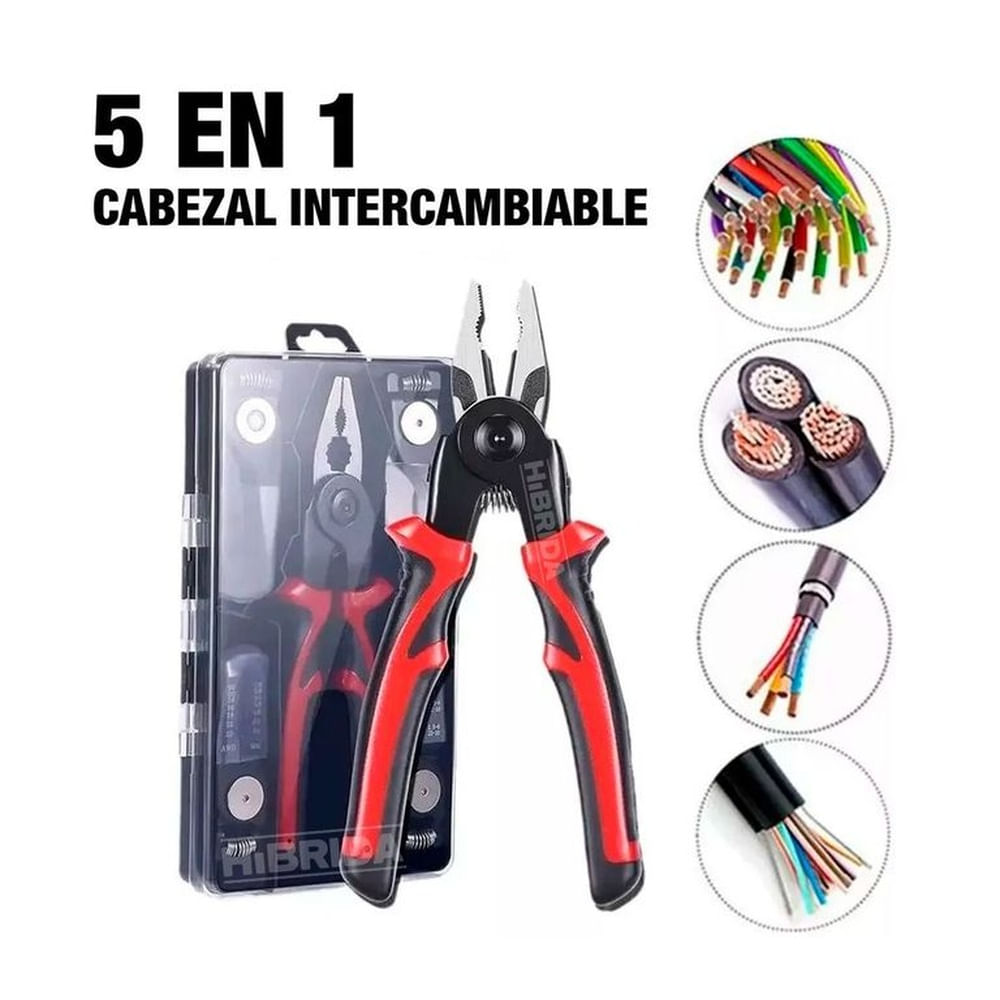 ALICATE HERRAMIENTA MULTIUSOS 5 EN 1 PELACABLES CORTE - MULTI-ALICATE