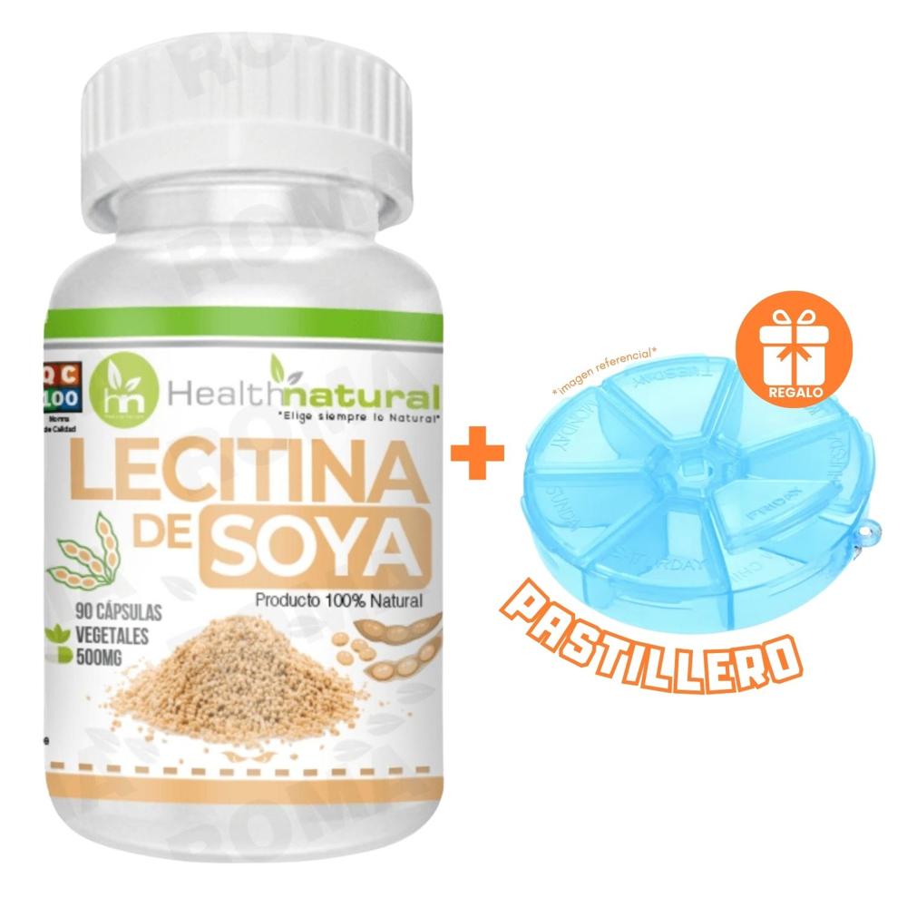 LECITINA DE SOYA HEALTHNATURAL 500MG + REGALO PASTILLERO