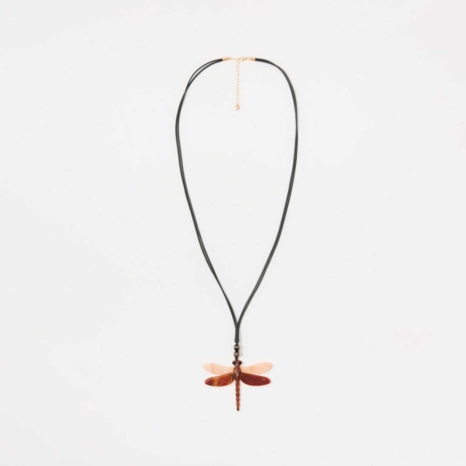 Collar Mujer Sfera Libelula Resina Marrón