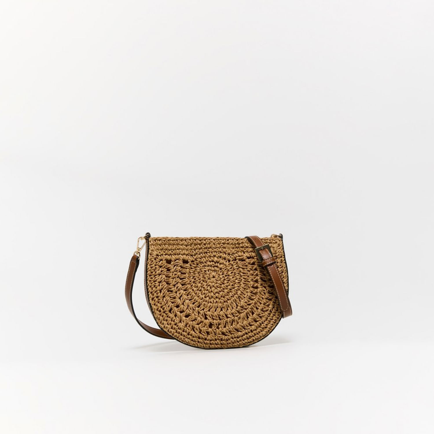 Bolso Mujer Sfera Crossbody Rústico Redondo Camel