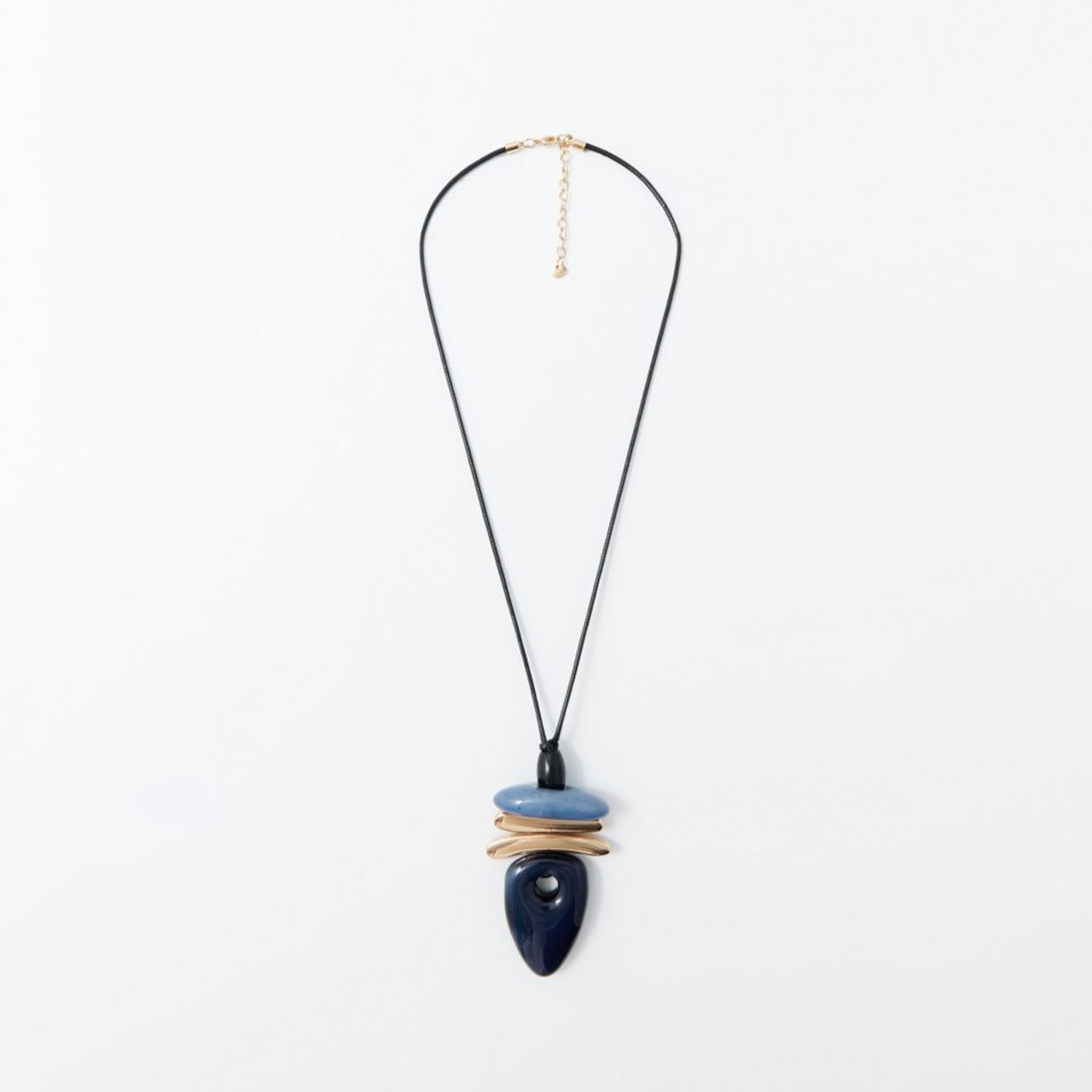 Collar Mujer Sfera Resina Triangular Azul