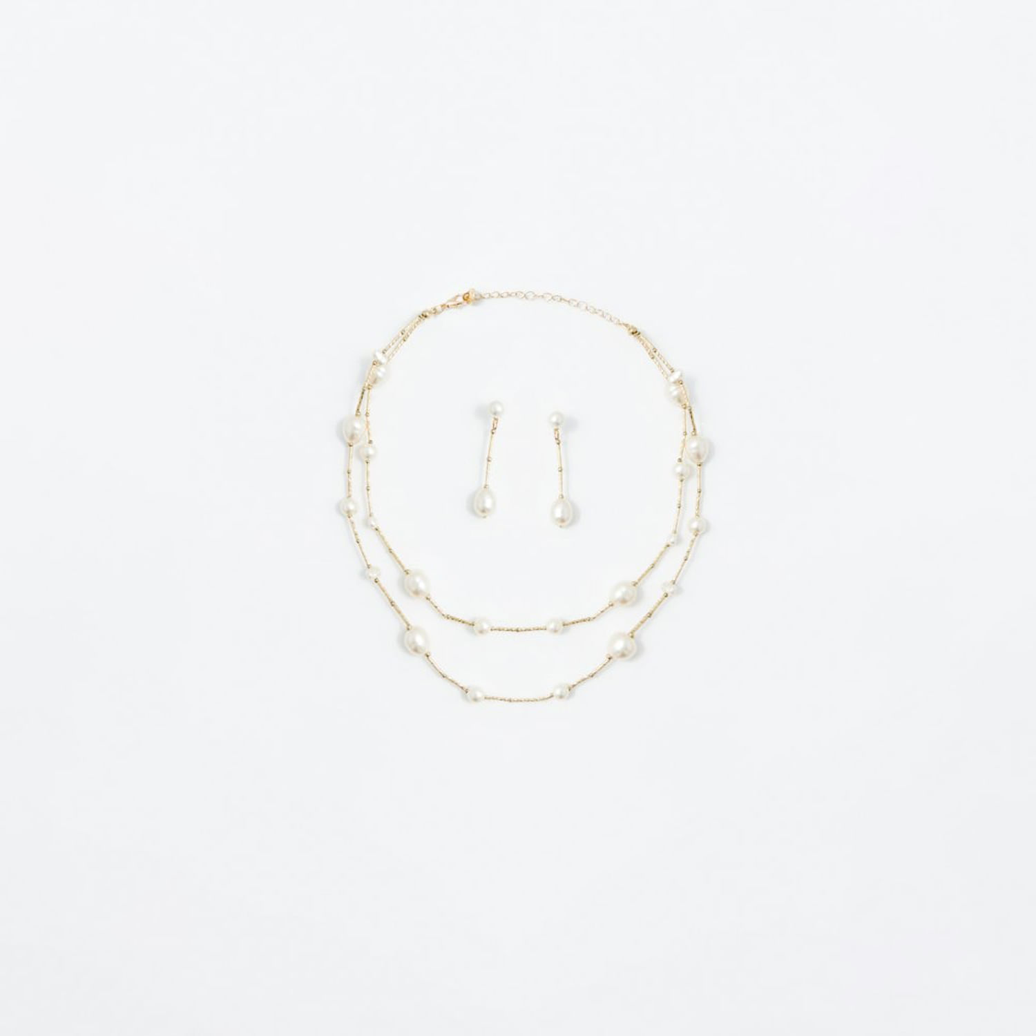 Collar Mujer Sfera Cadena Plana Sanqd Mx Blanco