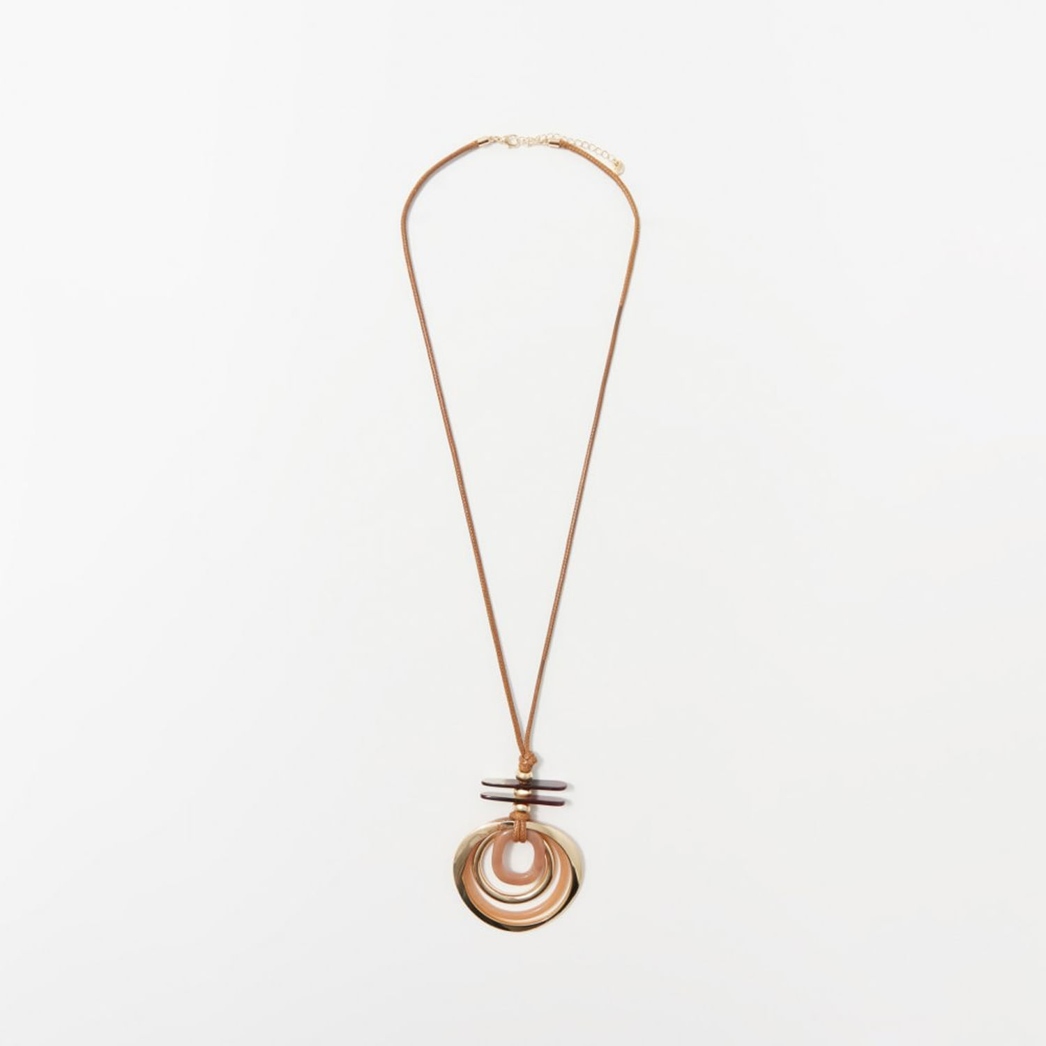 Collar Mujer Sfera  Aro Resinas Marrón