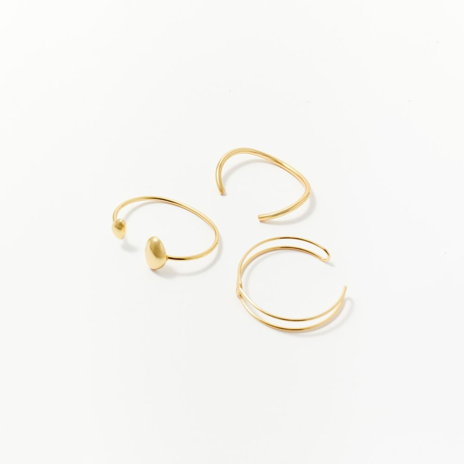 Set Mujer Sfera 3 Pulseras Metal Oro