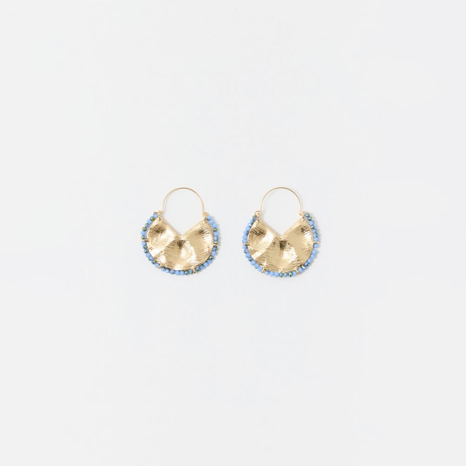 Aro Mujer Sfera Macizos Brillos 430 Azul