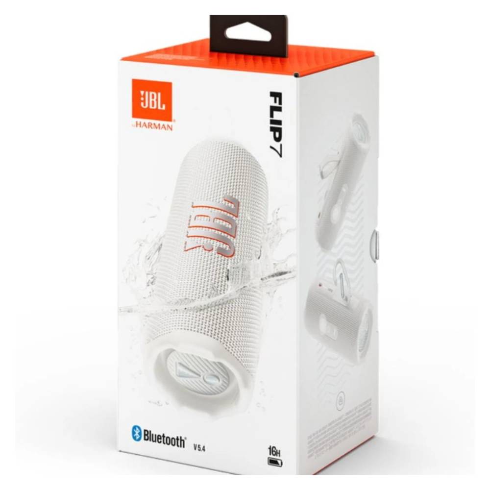 Parlante Bluetooth Portátil JBL Flip 7 Blanco con AI Sound Boost