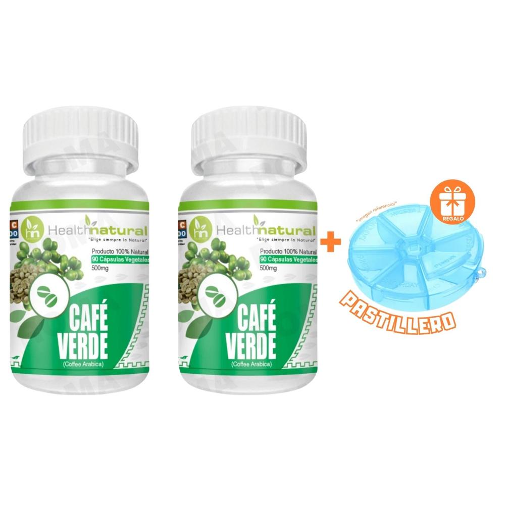 PACK 2 CAFÉ VERDE HEALTHNATURAL 1000MG + REGALO PASTILLERO