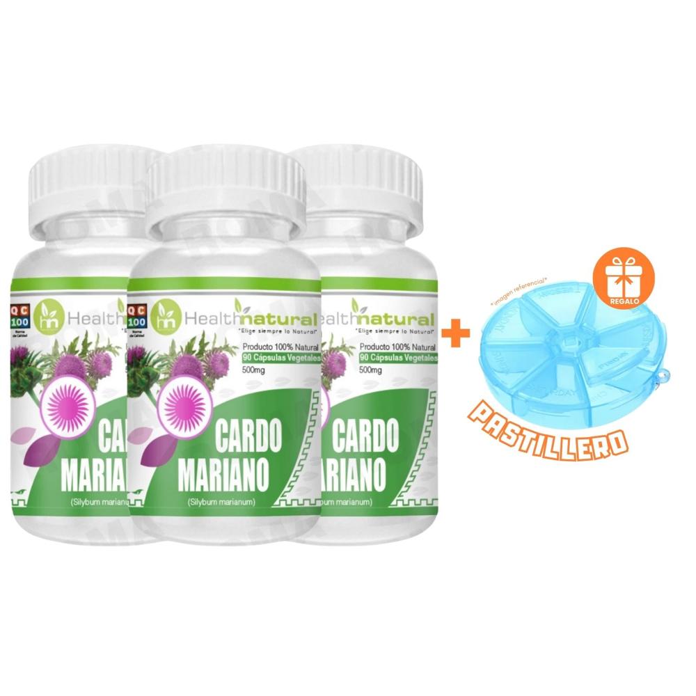 PACK 3 CARDO MARIANO HEALTHNATURAL 1500MG + REGALO PASTILLERO