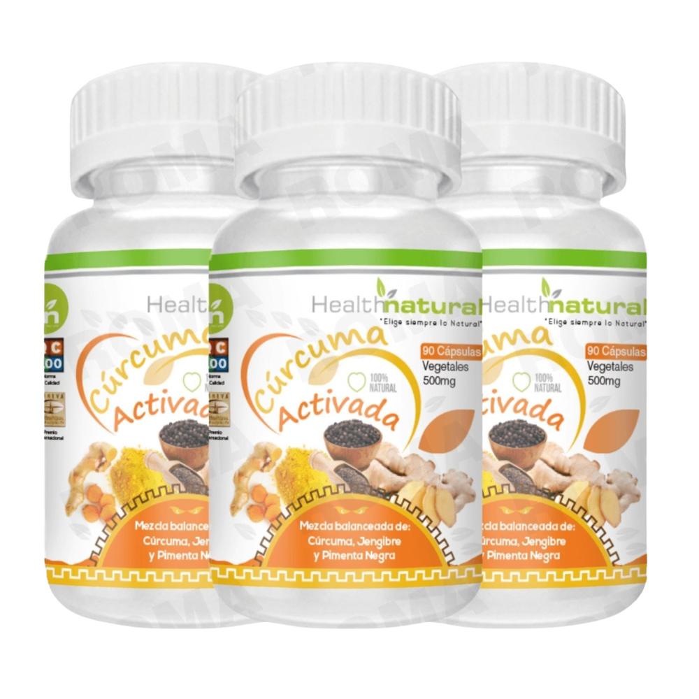 PACK 3 CÚRCUMA ACTIVADA HEALTHNATURAL 1500MG