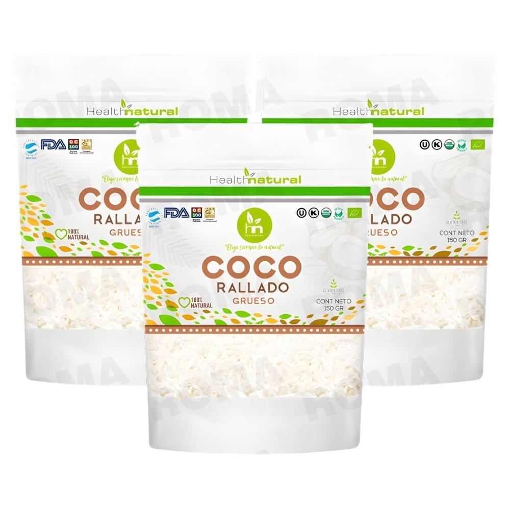 PACK 3 COCO RALLADO GRUESO 150G HEALTHNATURAL