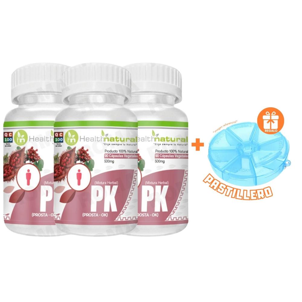 PACK 3 PK(PROSTA-OK) HEALTHNATURAL 1500MG + REGALO PASTILLERO