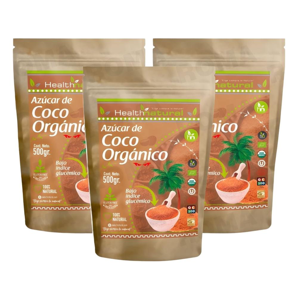 PACK 3 AZÚCAR DE COCO 500G HEALTHNATURAL