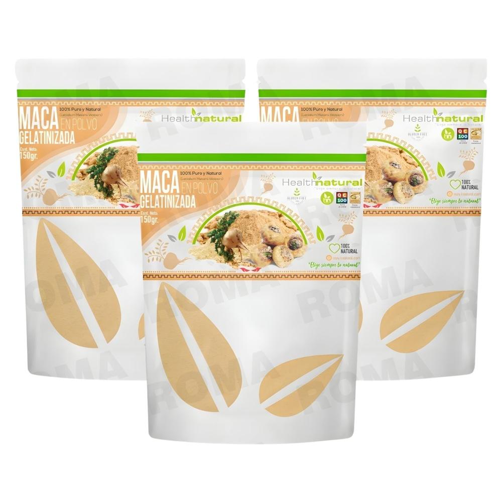 PACK 3 MACA GELATINIZADA EN POLVO 150G HEALTHNATURAL