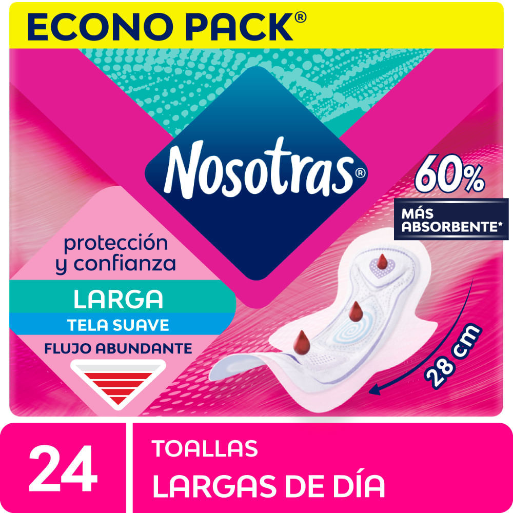 Toalla Higiénica NOSOTRAS Larga Extra Suave Paquete 24un