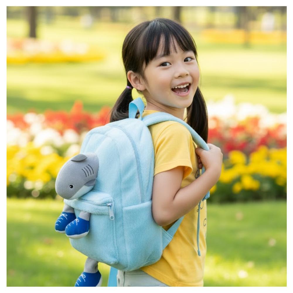 Mochila Infantil de Peluche 3D con Diseño Tralalero - Modelo Tralalero Tralalá
