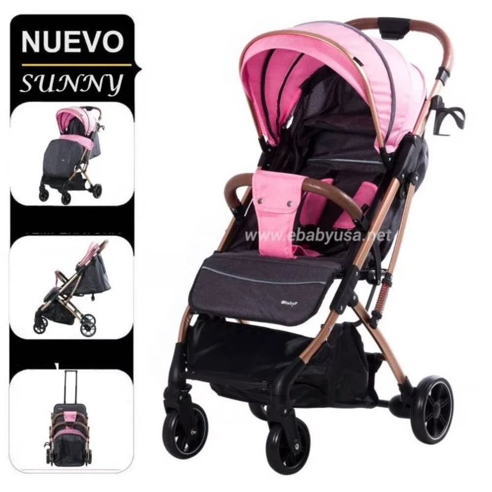 Coche Ebaby Maleta Sunny EB124 de Acero Rosado EB124ROSADO Coche Ebaby Maleta Sunny EB124 de Acero Rosado EB124ROSADO
