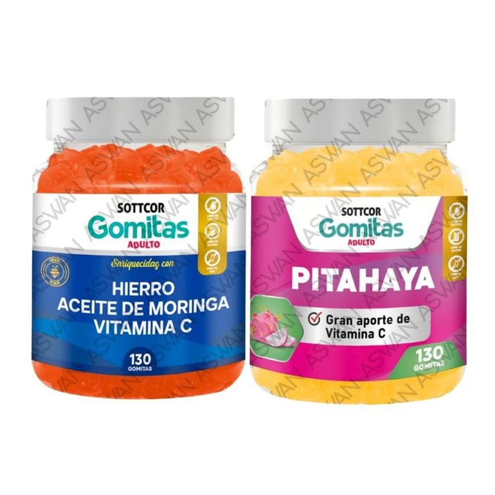 PACK ADULTO HIERRO & PITAHAYA 130 GOMITAS - SOTTCOR
