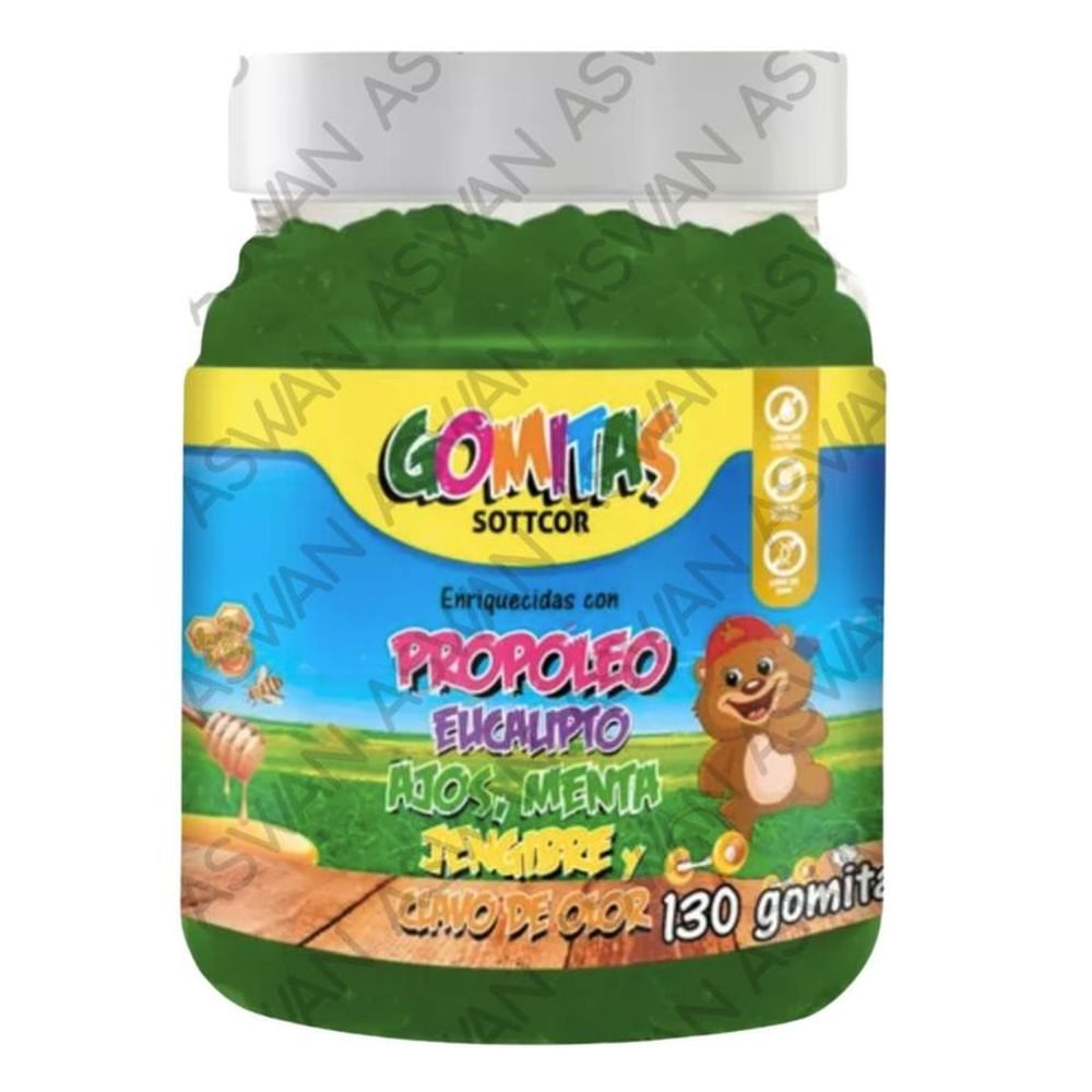 GOMITAS DE PROPOLEO PARA NIÑOS 130 UNIDADES SOTTCOR 100GR