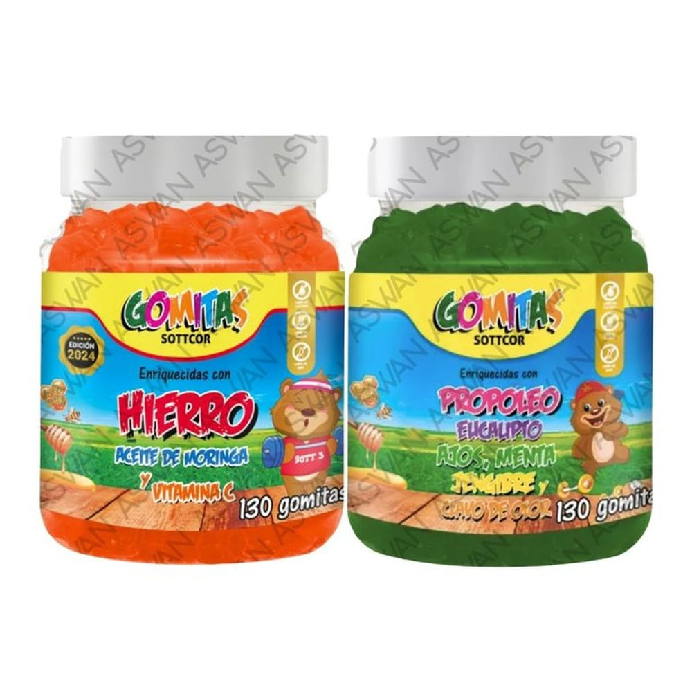 PACK NIÑOS DE HIERRO & PROPOLEO 130 GOMITAS - SOTTCOR
