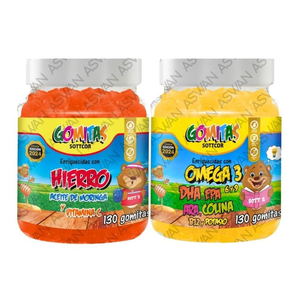 PACK NIÑOS DE HIERRO & OMEGA 3 130 GOMITAS - SOTTCOR