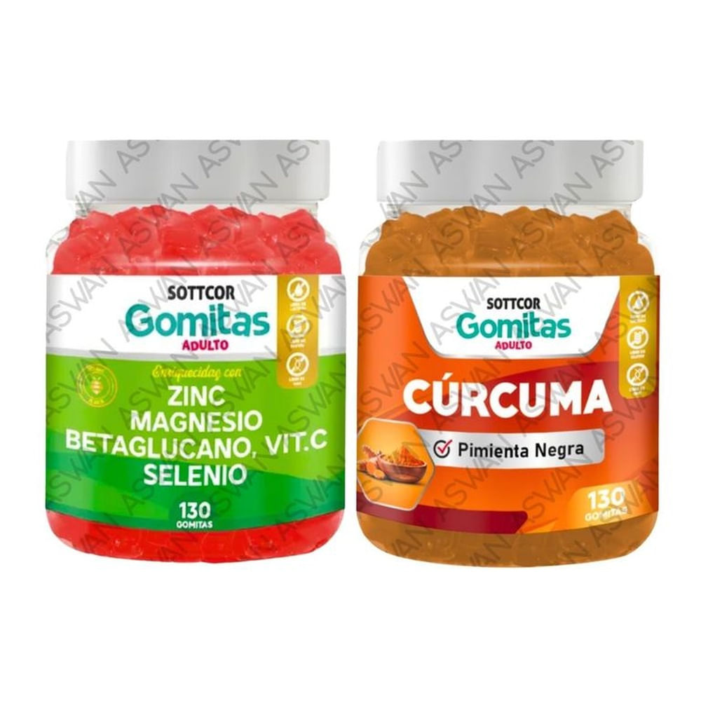 PACK ADULTO ZINC & CURCUMA 130 GOMITAS - SOTTCOR