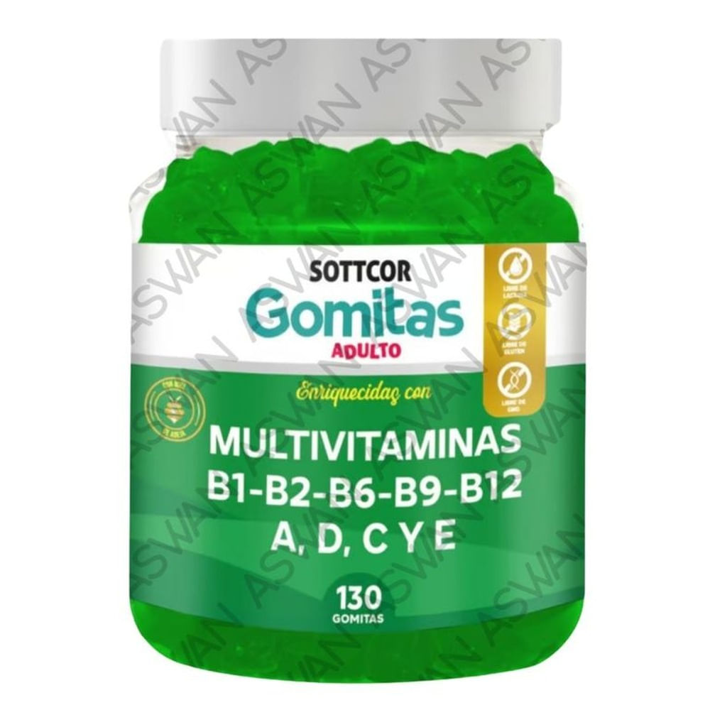 GOMITAS MULTIVITAMINAS PARA ADULTOS 130 UNIDADES SOTTCOR 100GR