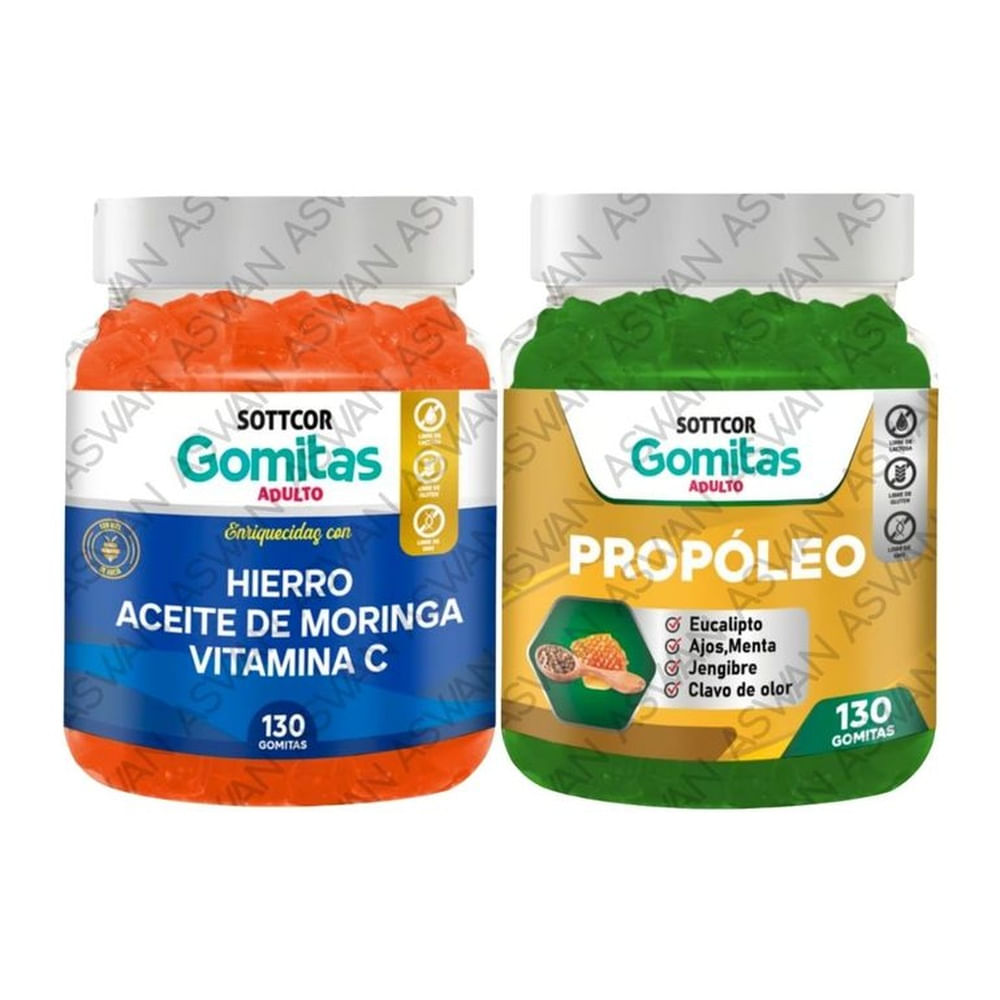 PACK ADULTO HIERRO & PROPOLEO 130 GOMITAS - SOTTCOR