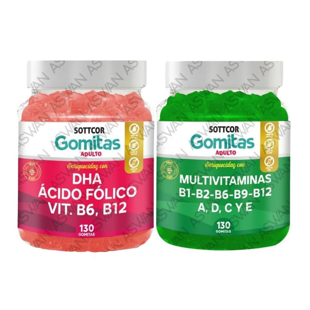PACK ADULTO DHA & MULTIVITAMINAS 130 GOMITAS - SOTTCOR