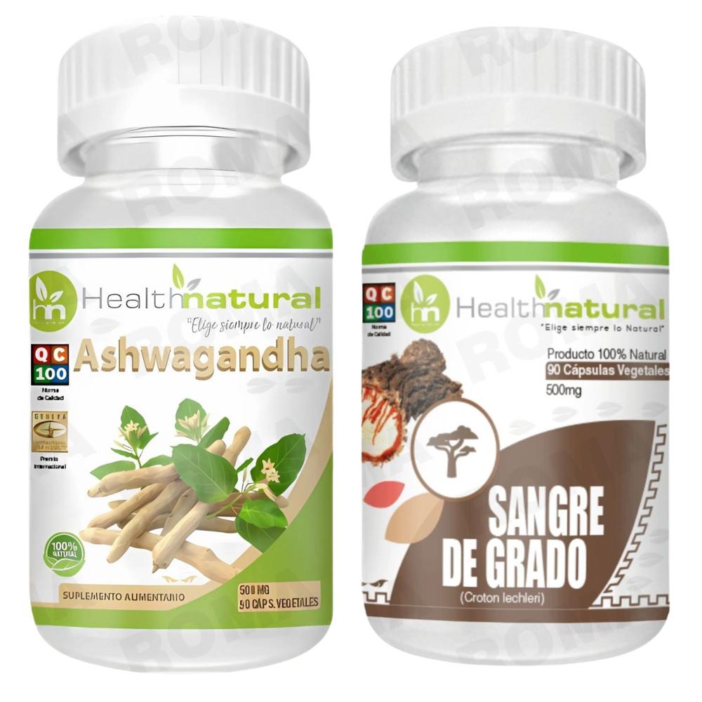 ASHWAGANDHA HEALTHNATURAL 500MG + SANGRE DE GRADO HEALTHNATURAL 500MG