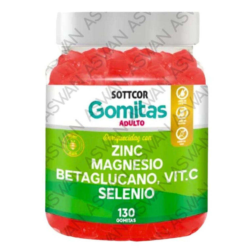GOMITAS DE ZINC MAGNESIO BETAGLUCANO VITC Y SELENIO 130 UNIDADES SOTTCOR 100GR