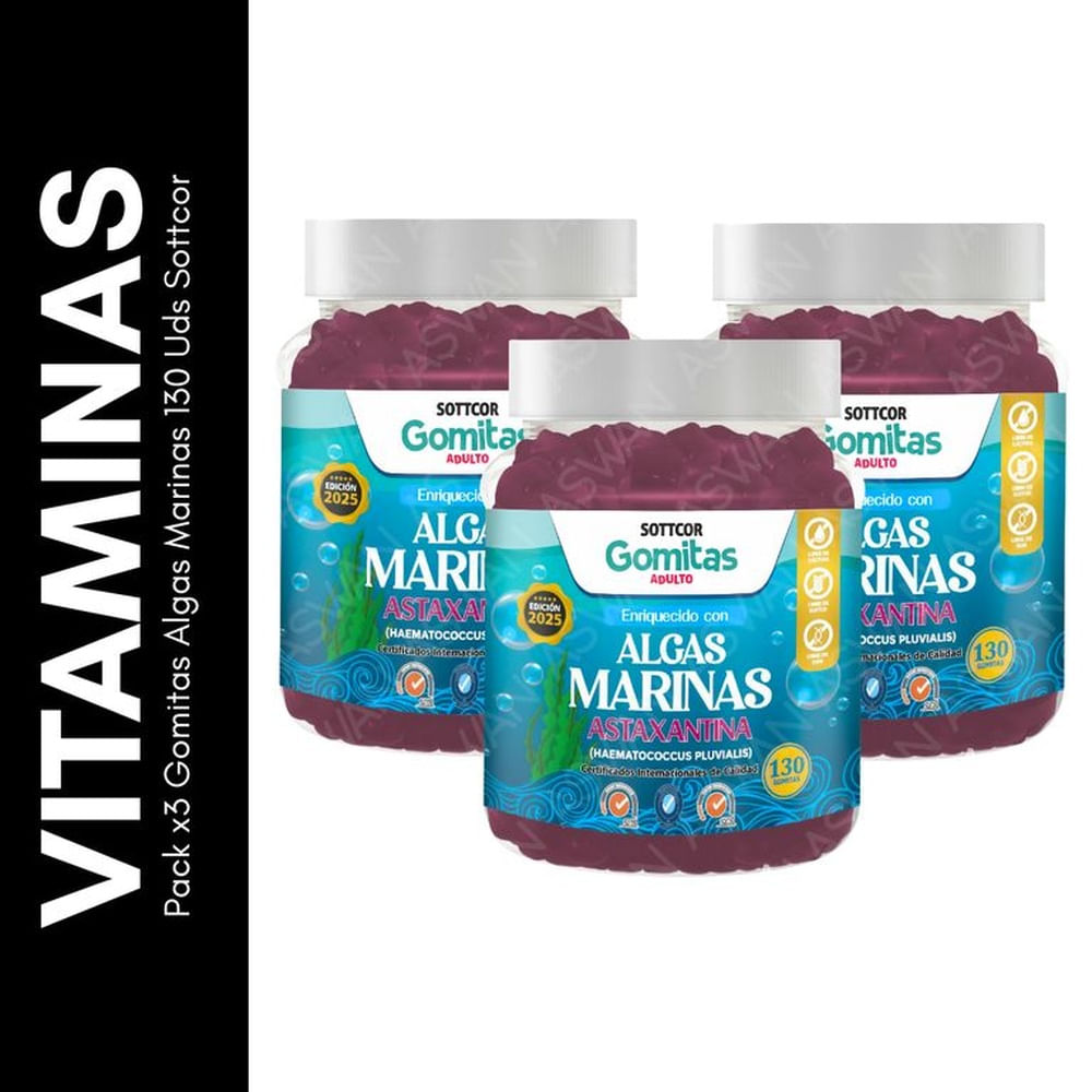 Pack x3 Gomitas Algas Marinas 130 Uds Sottcor
