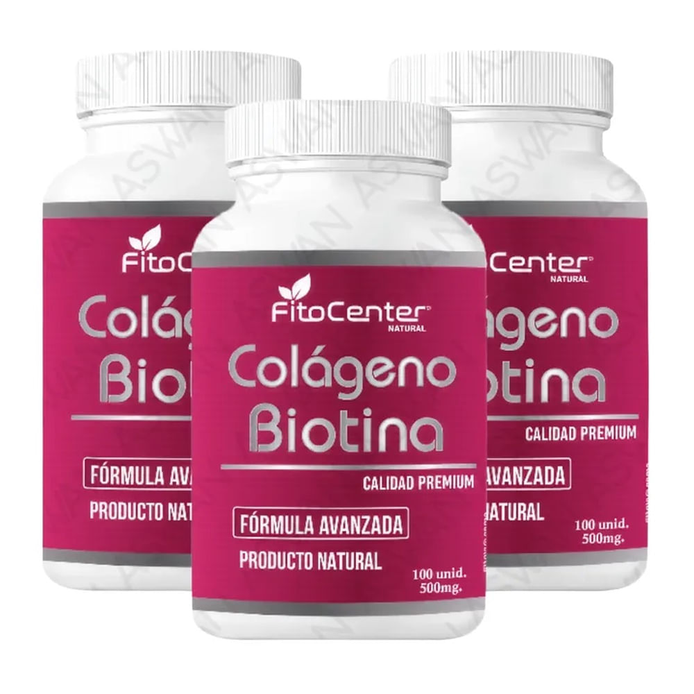 Pack de 3 Colágeno Biotina Formula Avanzada 100 unidades 500mg