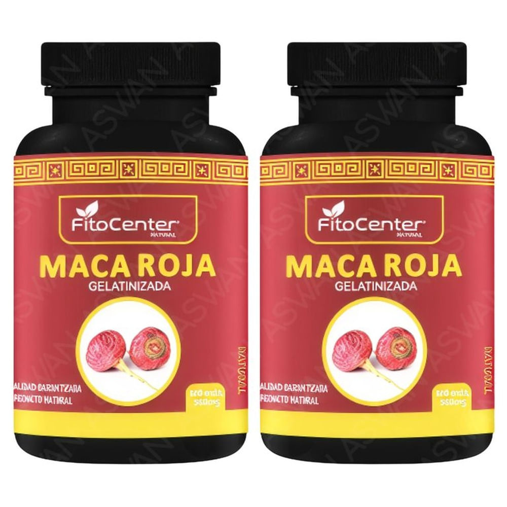 Pack de 2 Maca Roja Gelatinizada 500mg 100 unidades